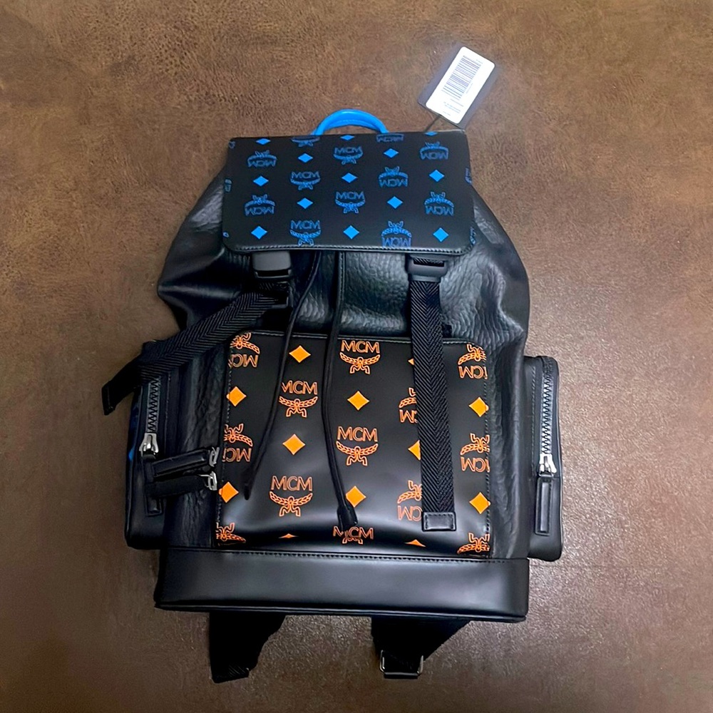 NEW Mcm Color Splash Logo Backpack w/ tags & dust bag